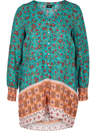 Viscose blouse met print en v-hals, Indian Paisley AOP, Packshot image number 0