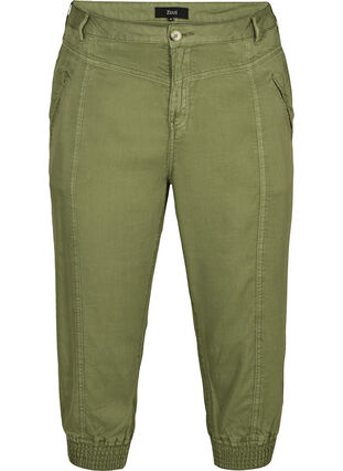 Pantalon 3/4 en lyocell, Ivy green, Packshot image number 0