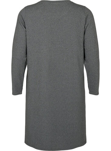 Robe en jersey à manches longues avec boutons décoratifs, Dark Grey Melange, Packshot image number 1