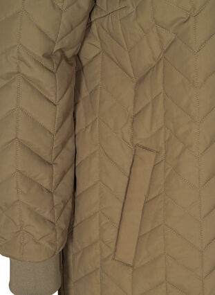 Lange gewatteerde jas met knoopsluiting, Bungee Cord, Packshot image number 3