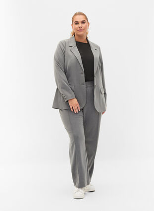 Blazer simple avec poches, Medium Grey Melange, Model image number 3