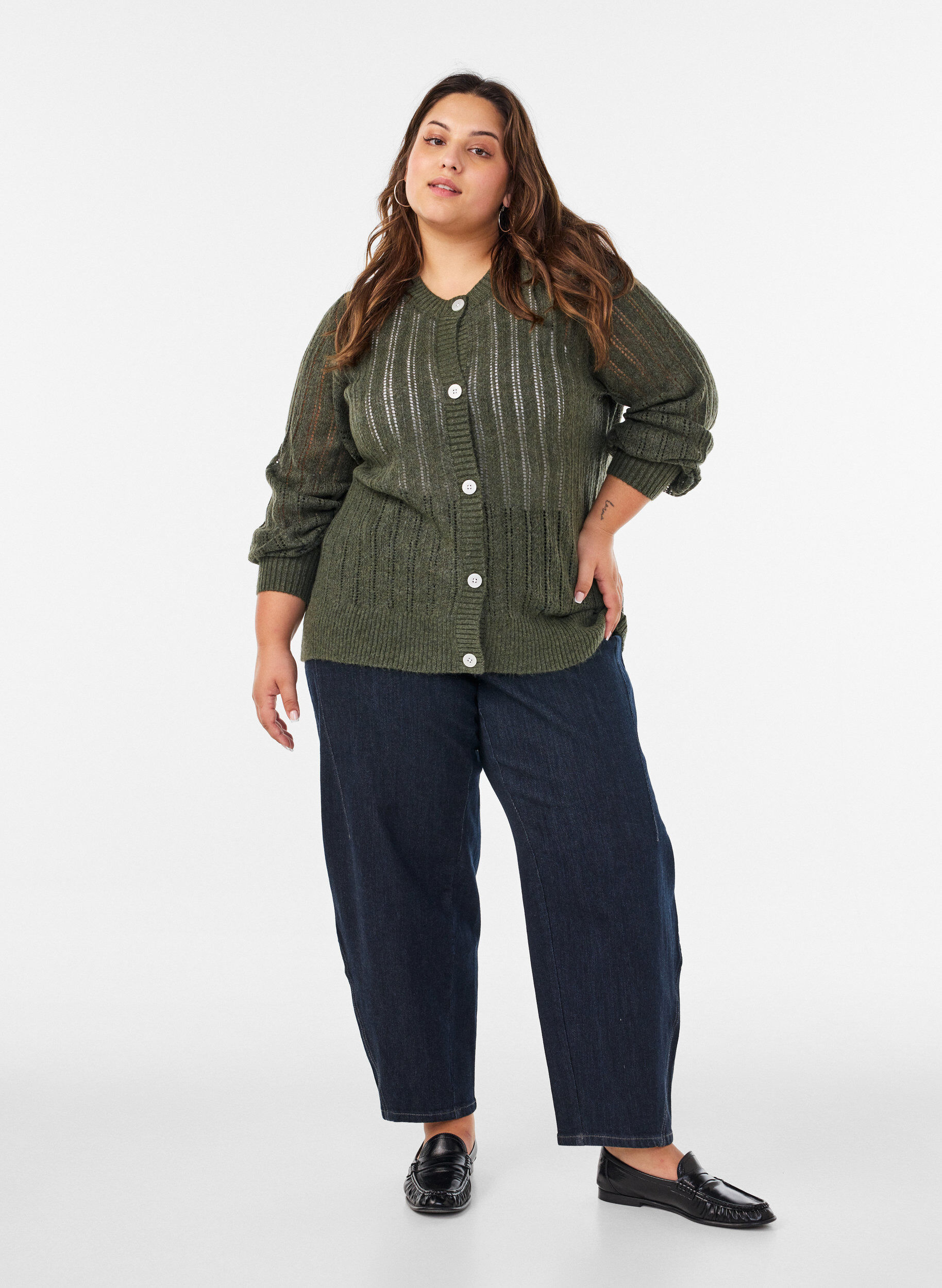 ZizziT-shirt avec d&eacute;tail drap&eacute;, Vert, Model image number 1