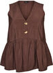 Blouse p&eacute;plum sans manches avec boutons d&eacute;coratifs, Marron, Packshot image number 0