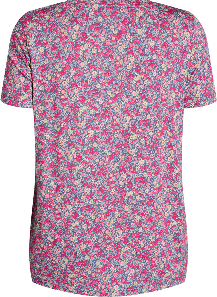T-shirt avec imprim&eacute; floral, Rose, Packshot image number 1