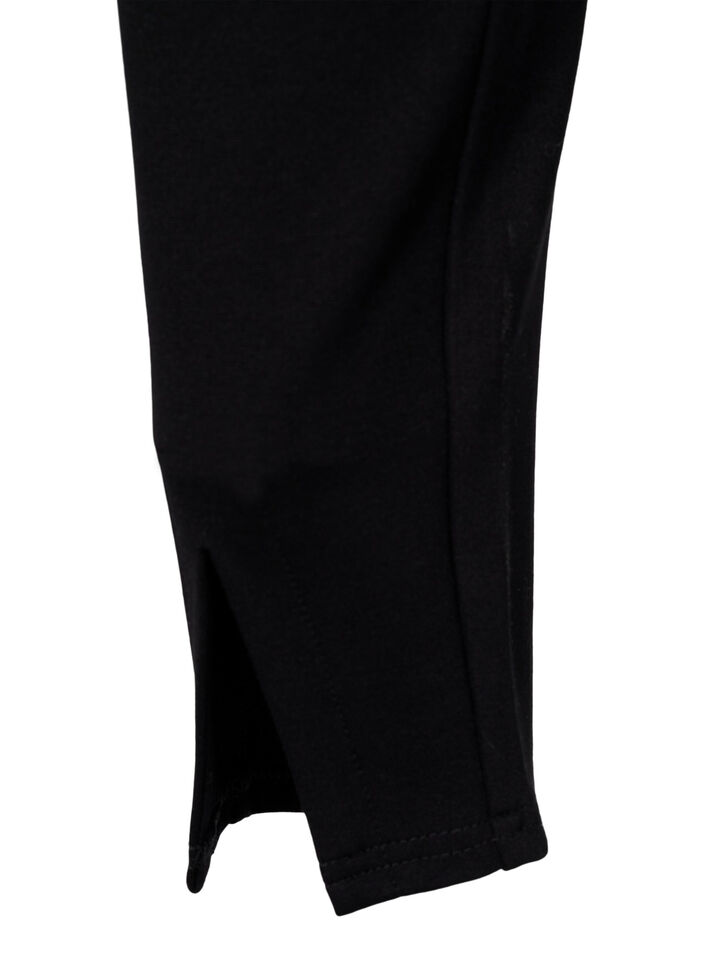 Viscose leggings met splitten aan de voorkant, Black, Packshot image number 3