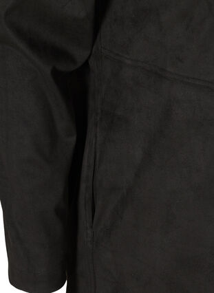 Lange blouse in imitatiesuède, Black, Packshot image number 3