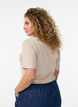 Basic rib T-shirt met ronde hals, Beige, Model image number 2