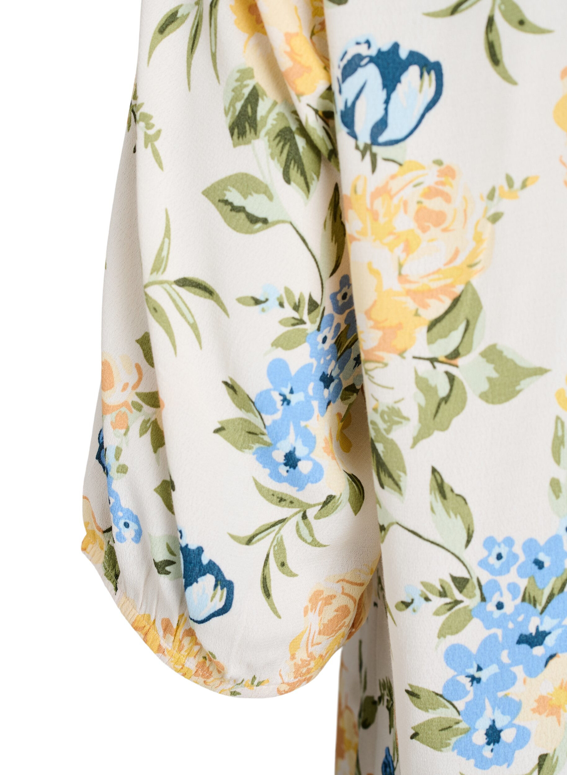 ZizziViscose blouse met print en knoopsluiting, Vanille, Packshot image number 3