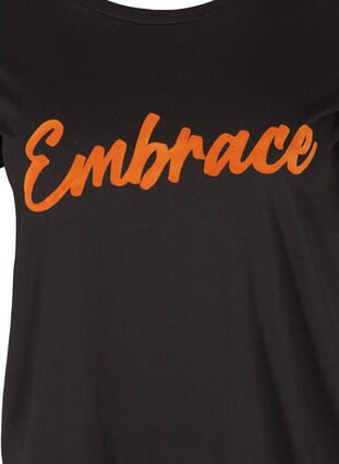 Katoenen t-shirt met korte mouwen en print, Black Embrace, Packshot image number 2