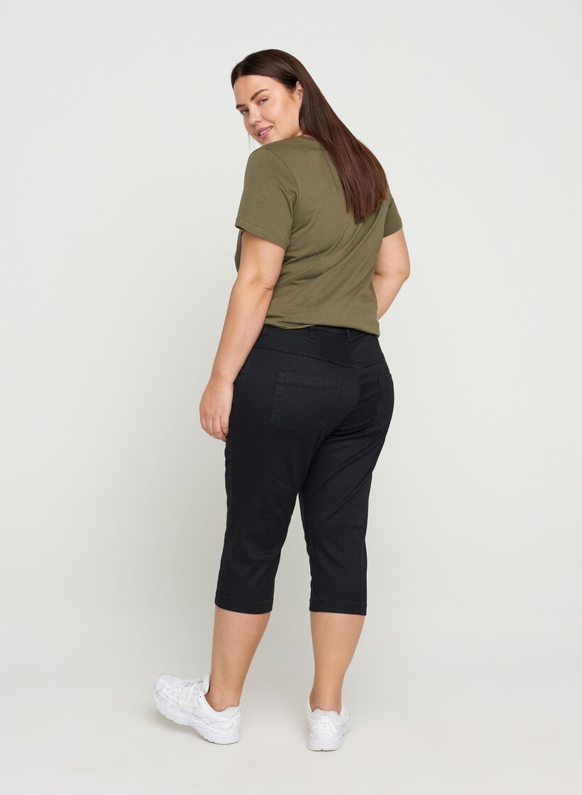 Slim fit Emily capri jeans, Zwart, Model image number 2