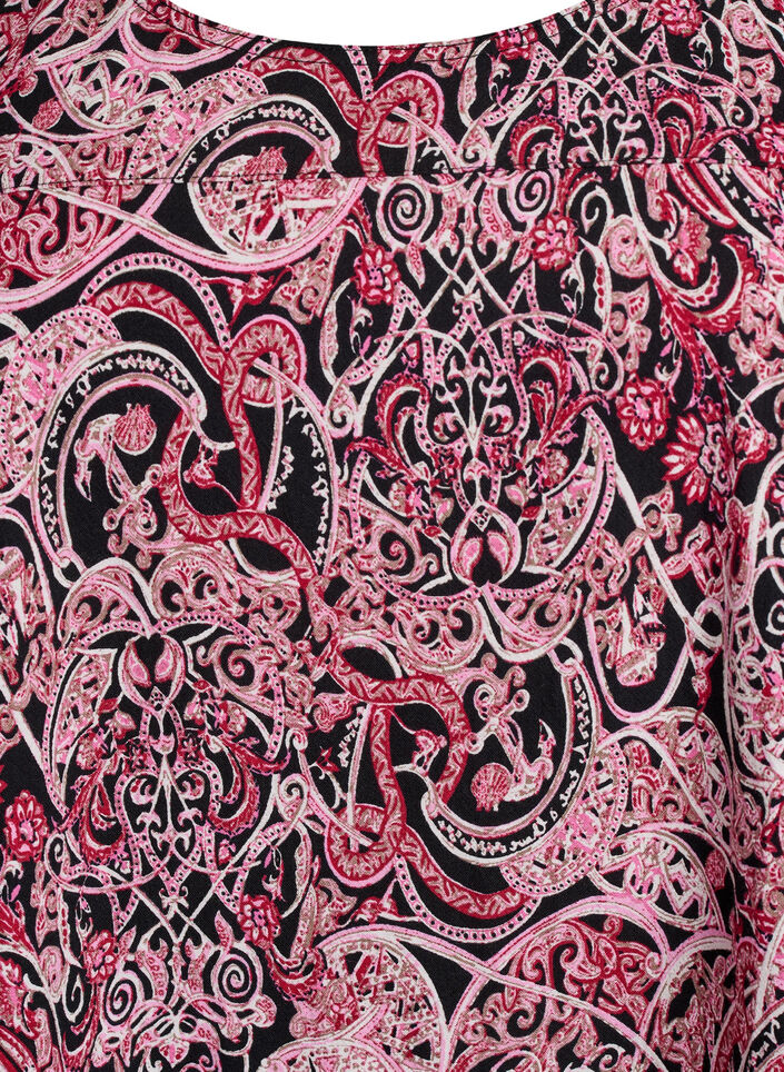 Robe en coton &agrave; manches courtes avec imprim&eacute;, Noir, Packshot image number 2