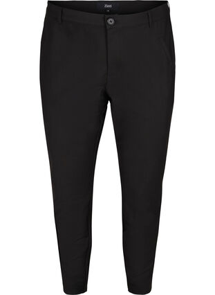 Pantalon classique à taille haute et longueur cheville, Black, Packshot image number 0