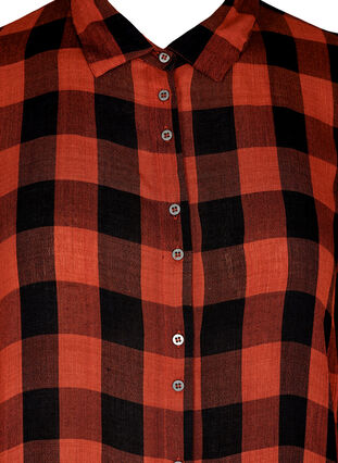 Lange geruite blouse in viscose , Burnt Henna CH, Packshot image number 2