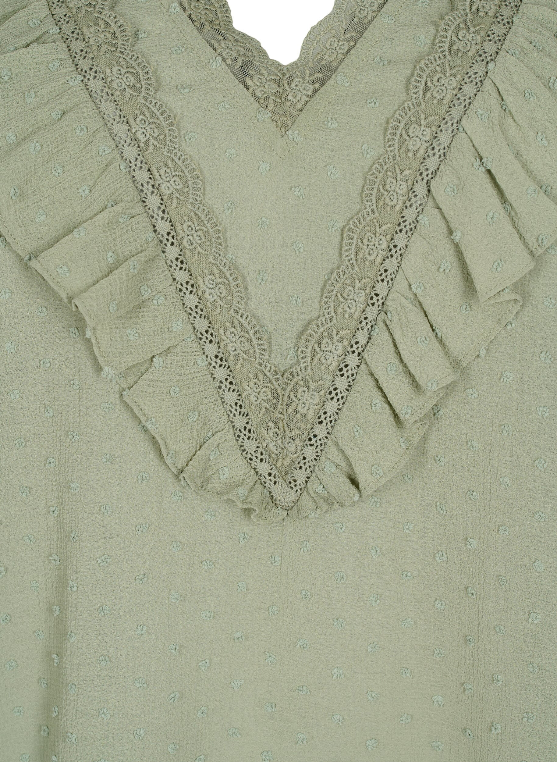 Zizzi Blouse &agrave; manches courtes et structure &agrave; pois, Seagrass , Packshot image number 2