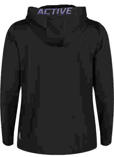 Sportief vest met quilt en capuchon, Black, Packshot image number 1