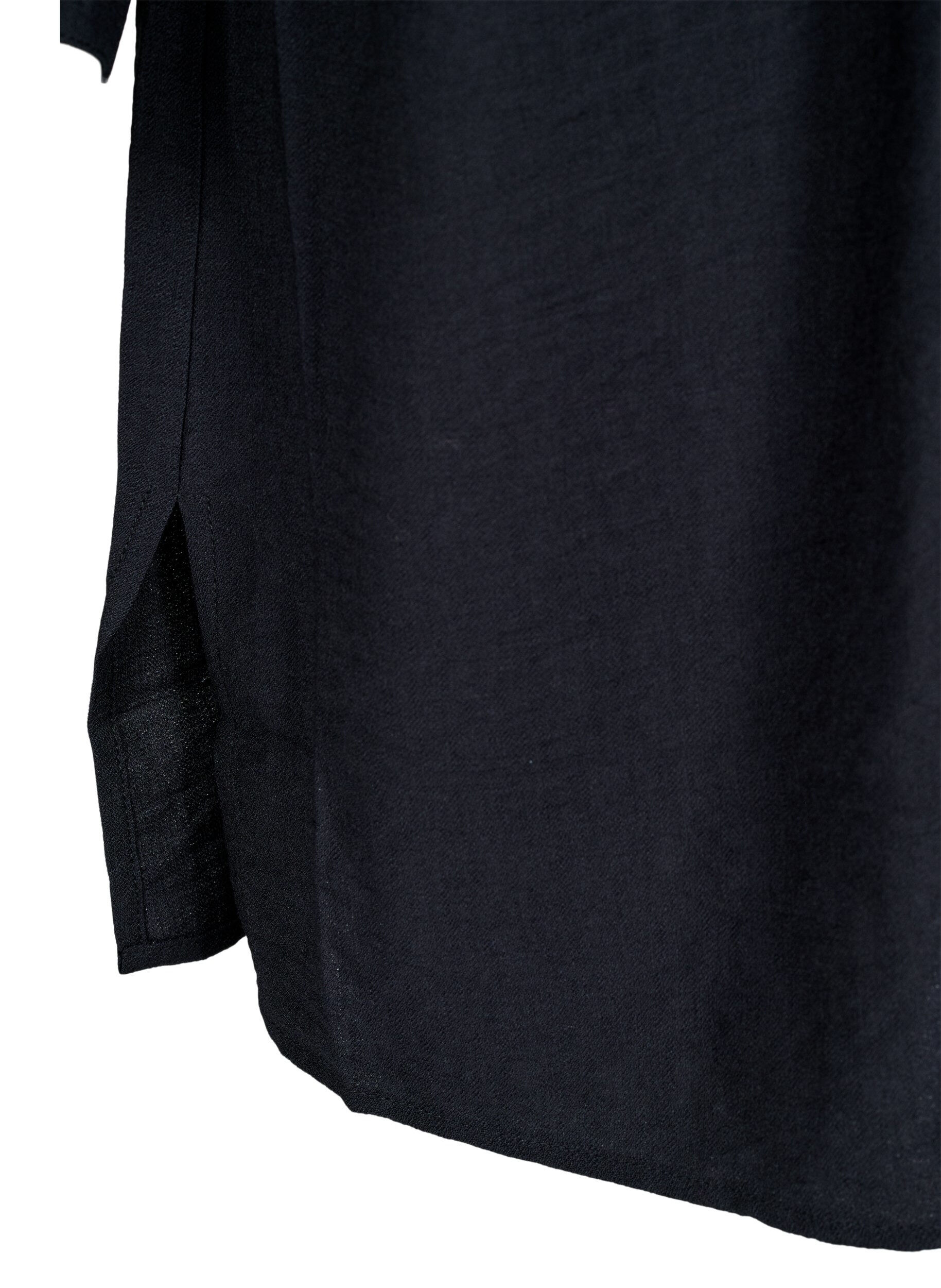 ZizziJurk met lange mouwen en strikriem, Zwart, Packshot image number 3