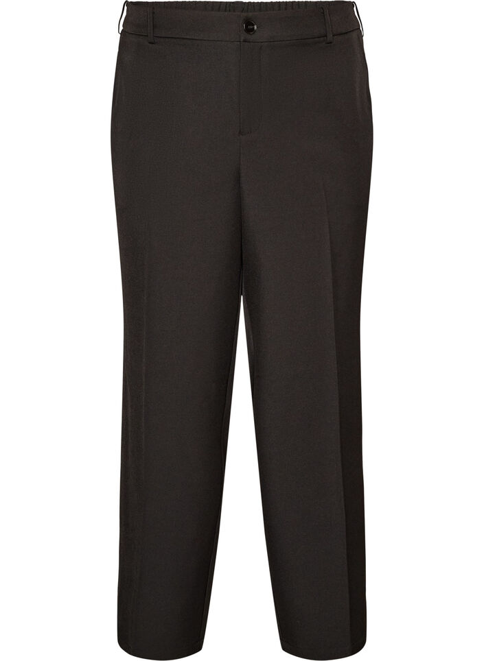High-waist tailoring broek met rechte pijpen, Zwart, Packshot image number 0