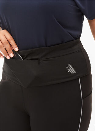 Ceinture de course avec poches zippées, Black, Model image number 1