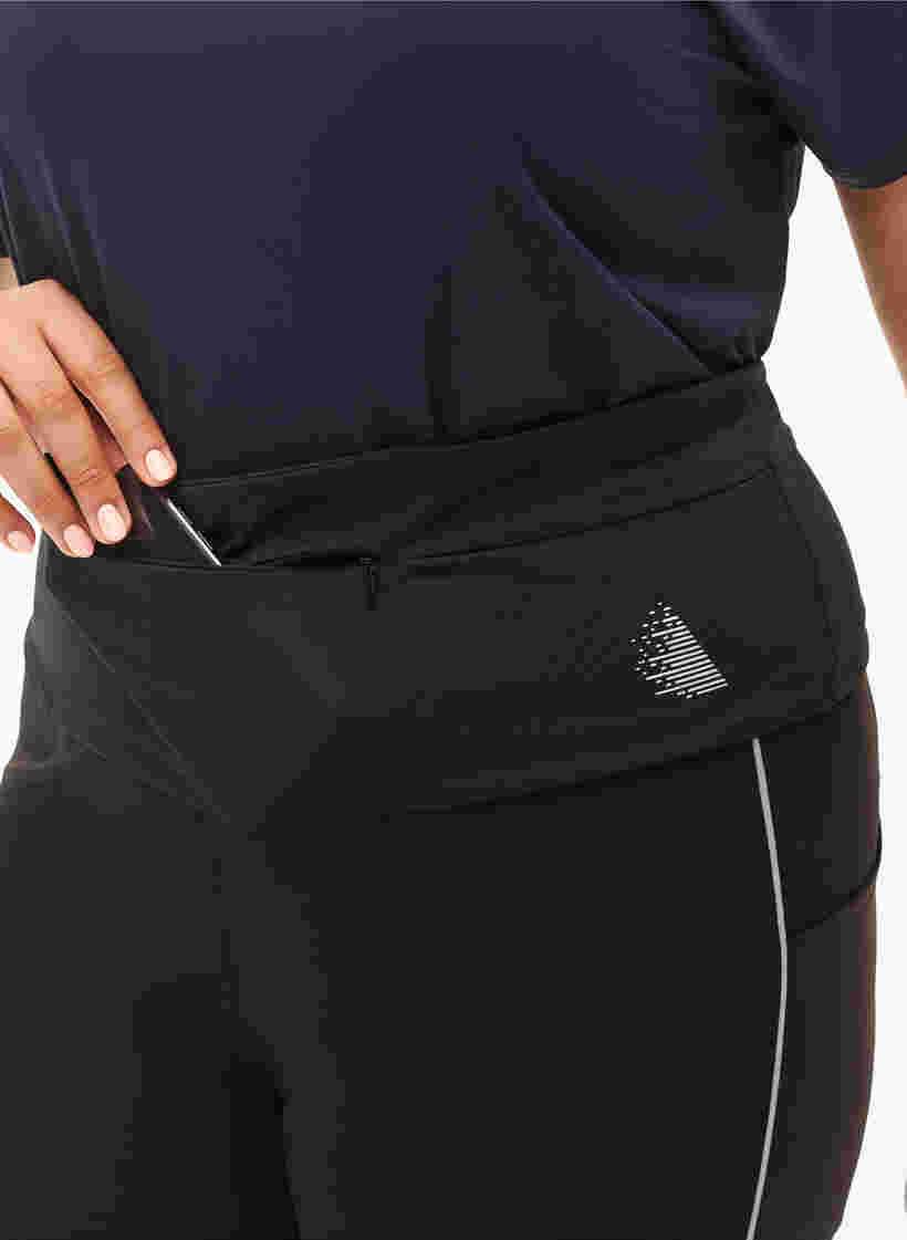 Ceinture de course avec poches zippées, Black, Model image number 1