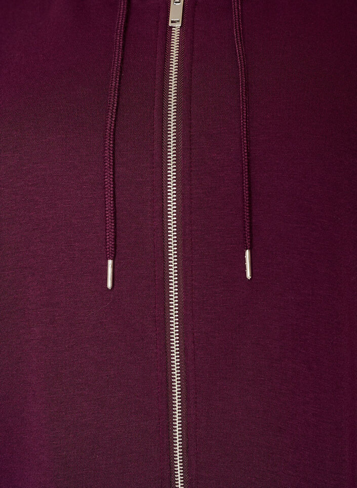 Lange hoodie met ritssluiting en zakken, Paars, Packshot image number 2