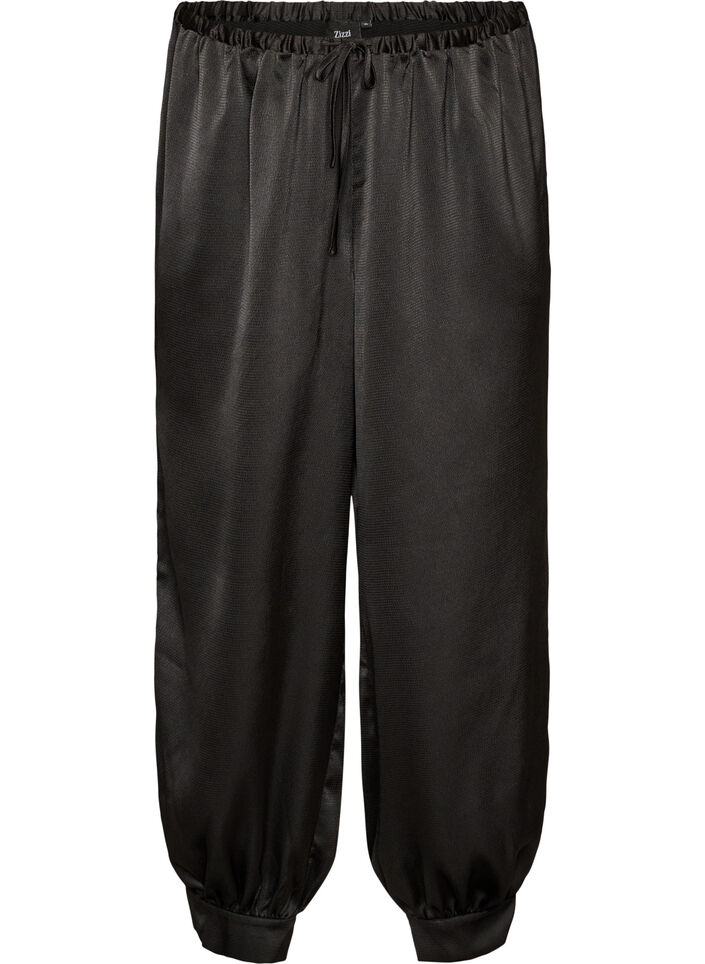 Pantalon ballon satin&eacute;, Noir, Packshot image number 0