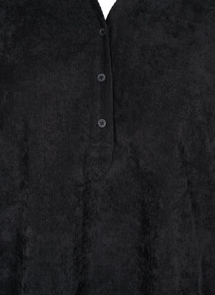 Robe en velours à manches 3/4 et boutons, Black, Packshot image number 2