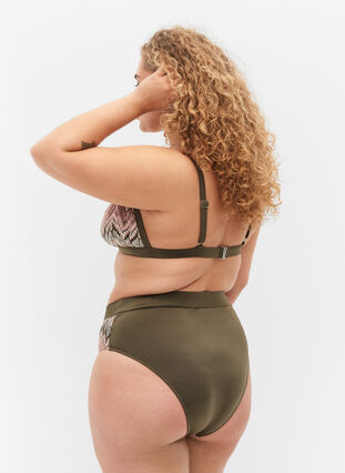 Thai bikinibroekje met patroon en hoge taille, Beech AOP, Model image number 1