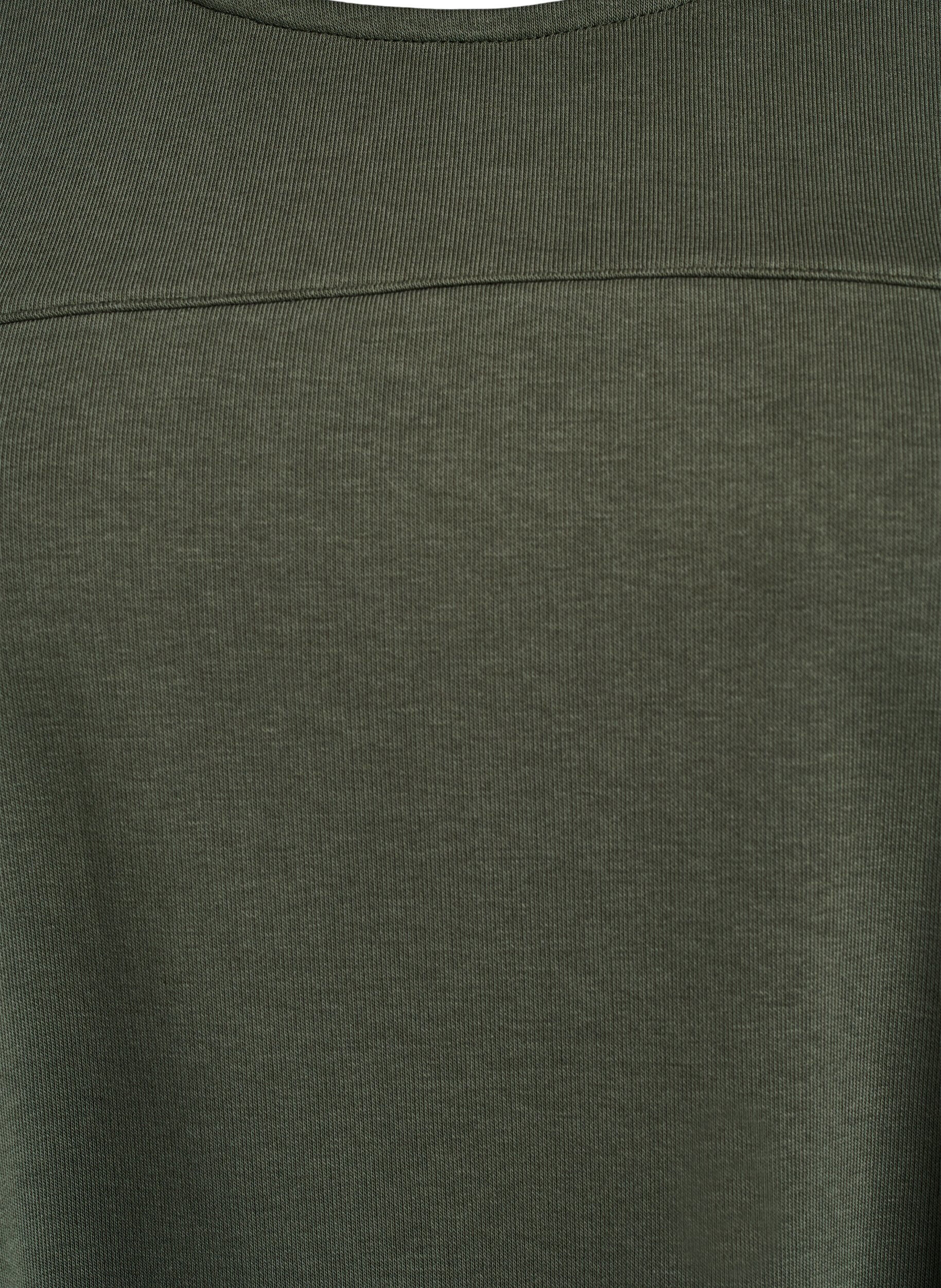 ZizziJersey jurk met korte mouwen en zakken, Groen, Packshot image number 2