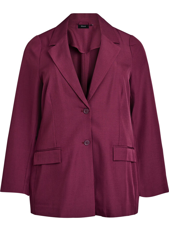 Blazer avec poches et fentes, Bordeaux fonc&eacute;, Packshot image number 0