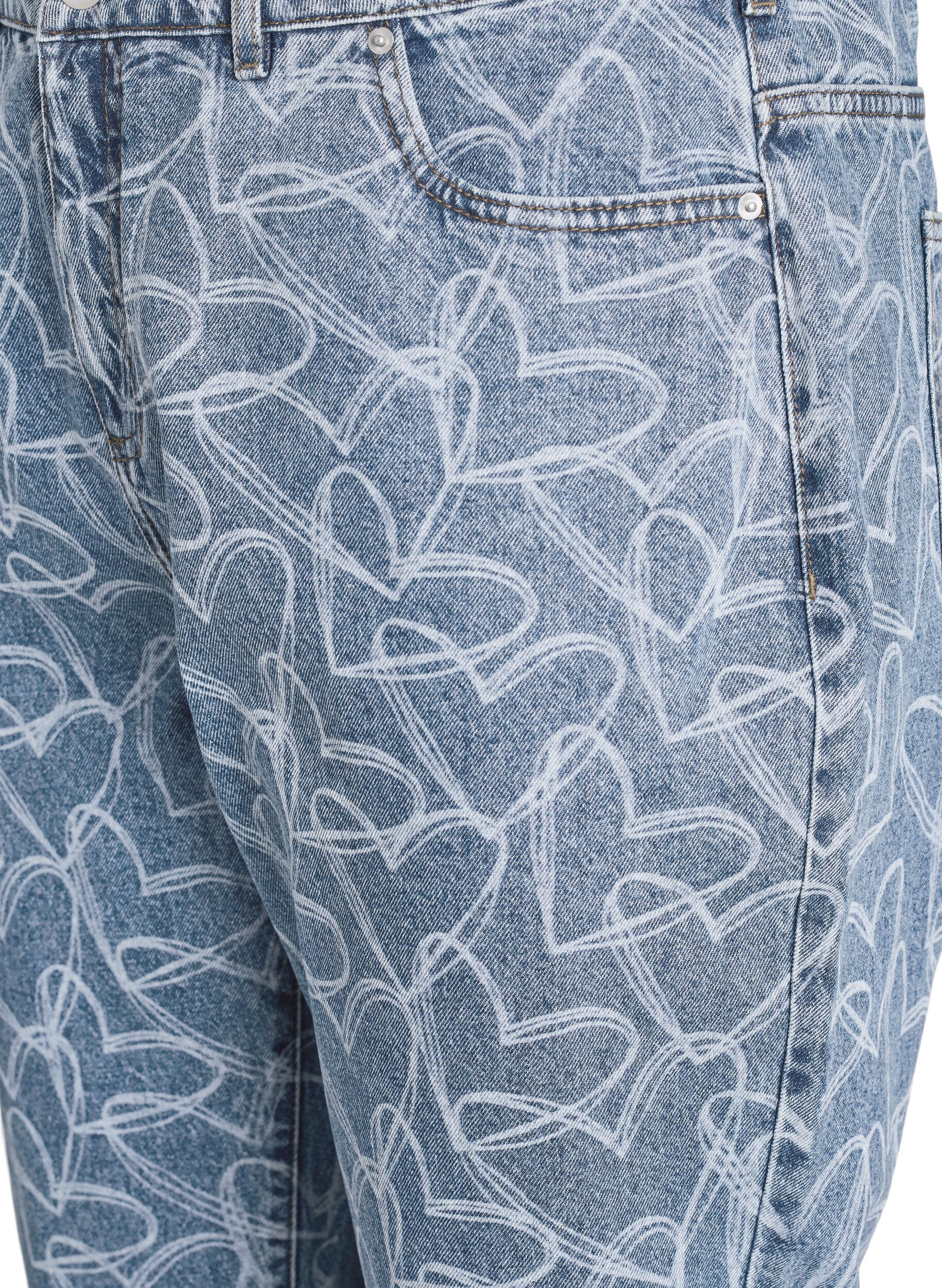 Zizzi Jeans Mille coupe Mom avec broderies, Bleu Clair, Packshot image number 2