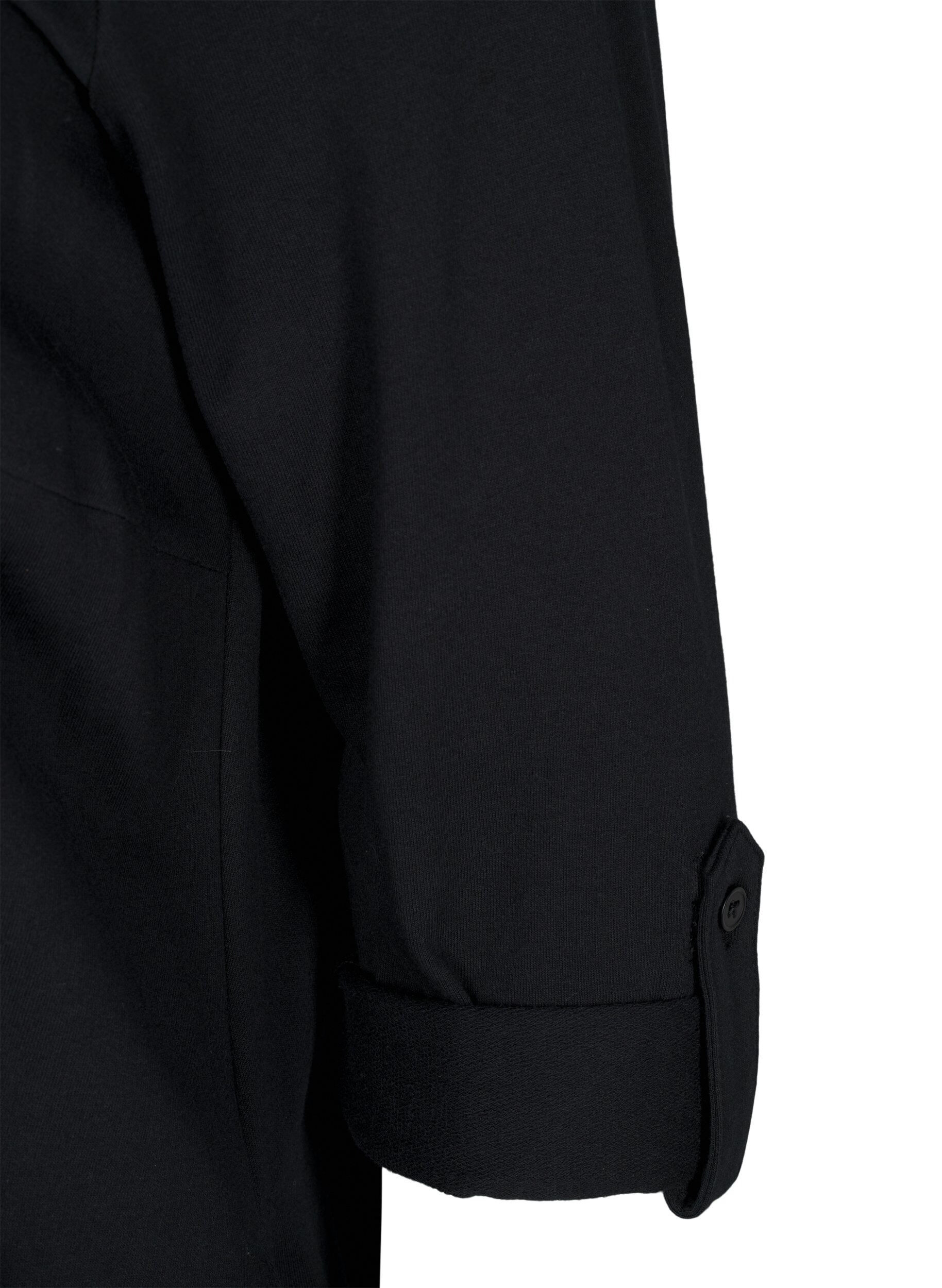 Zizzi Robe en coton avec coupe ballon, Noir, Packshot image number 3