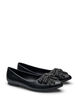 Wide fit - Ballerina met strik en strassteentjes, Zwart, Packshot image number 1
