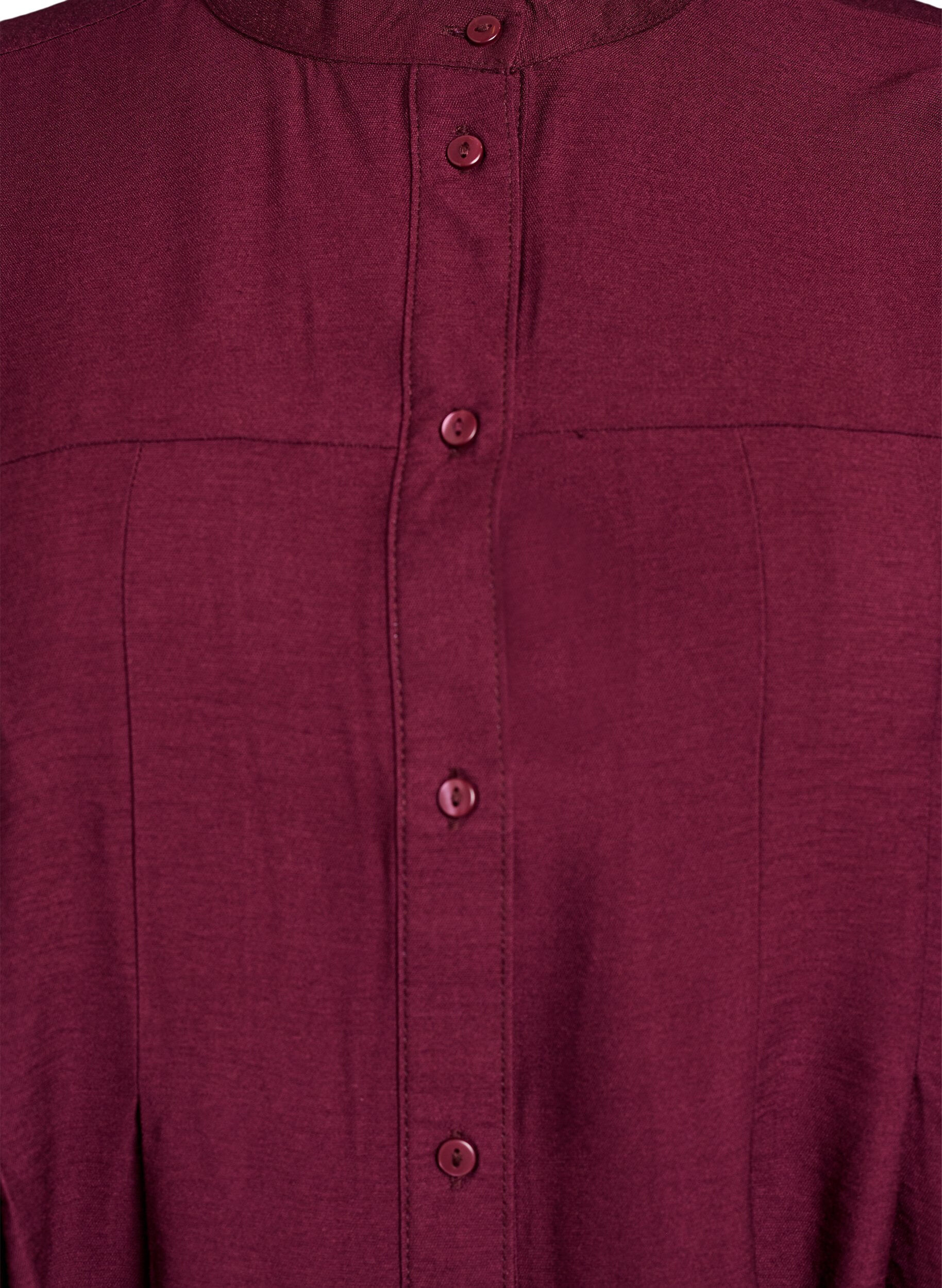 Zizzi Chemise &eacute;vas&eacute;e en viscose, Bordeaux, Packshot image number 2