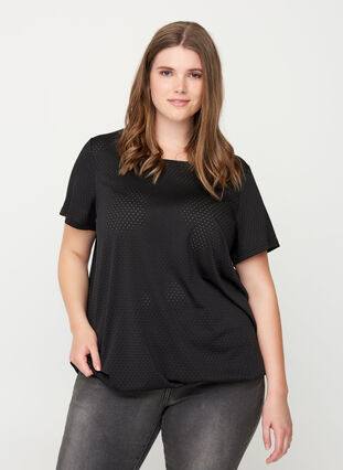 ﻿T-shirt met korte mouwen , Black, Model image number 0