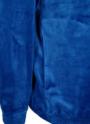 Velours vest met rits en capuchon, Monaco Blue, Packshot image number 3