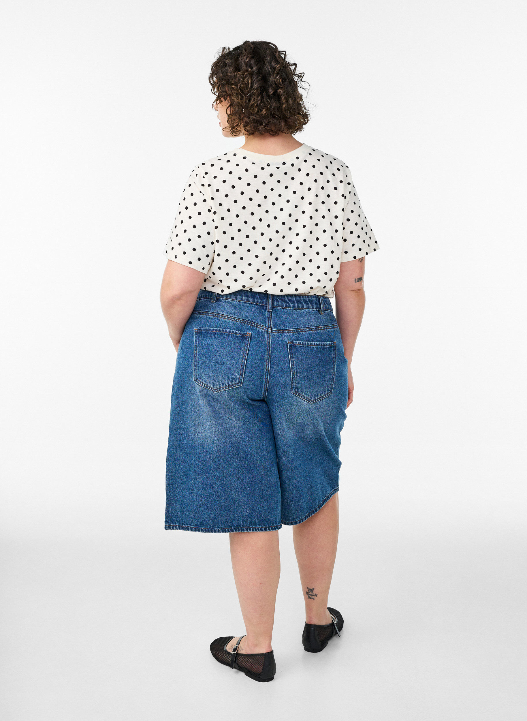 ZizziShort en jean taille haute, Bleu, Model image number 1