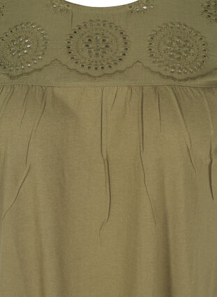 Blouse manches courtes avec broderie anglaise, Ivy Green, Packshot image number 2