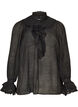 Blouse en viscose avec volants et manches longues, Noir, Packshot image number 0