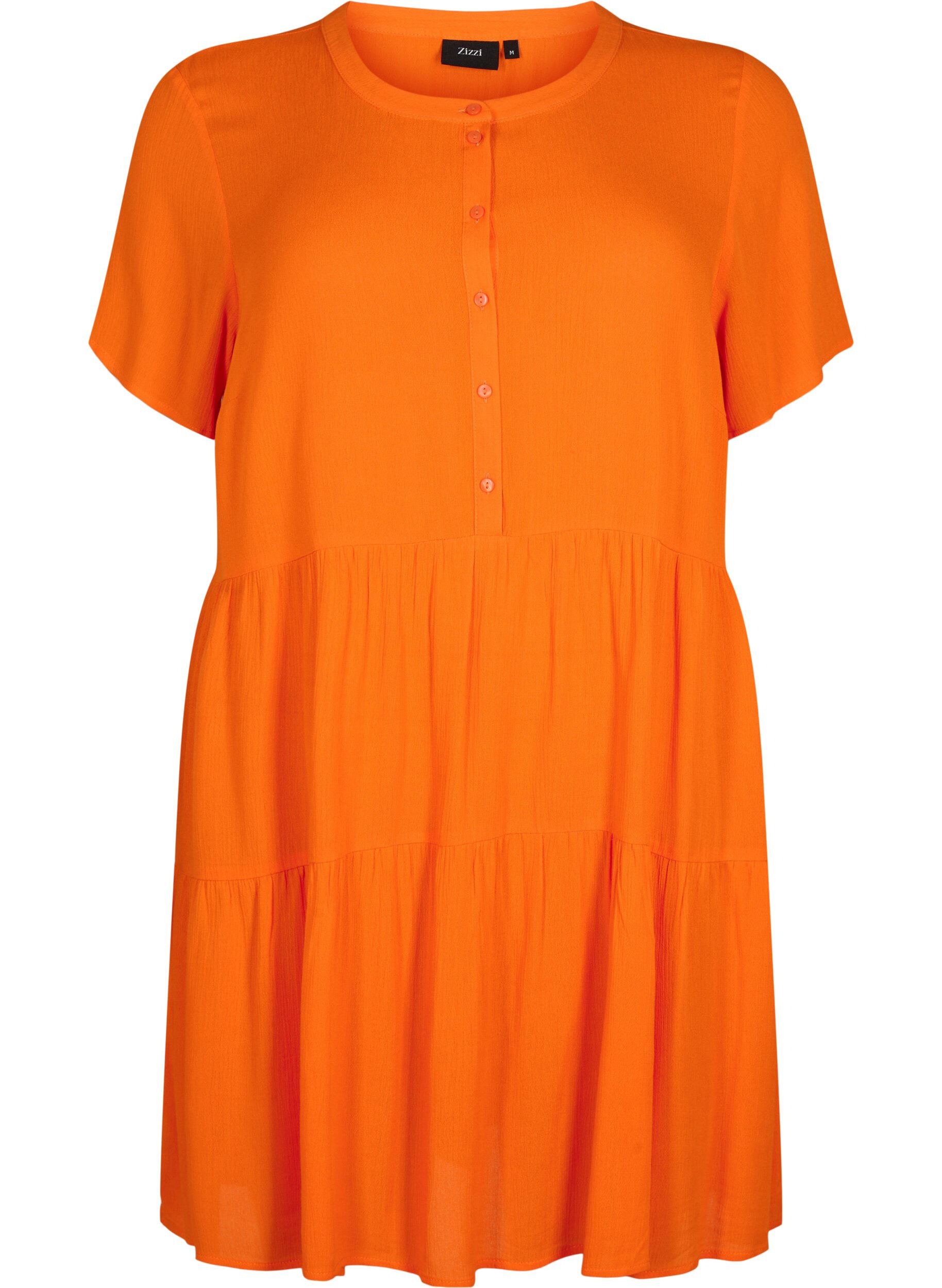 ZizziViscose jurk met korte mouwen en a-lijn, Exuberance, Packshot image number 0