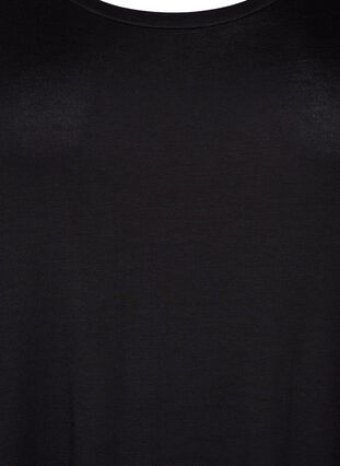 Midi-jurk van viscose met korte mouwen, Black, Packshot image number 2