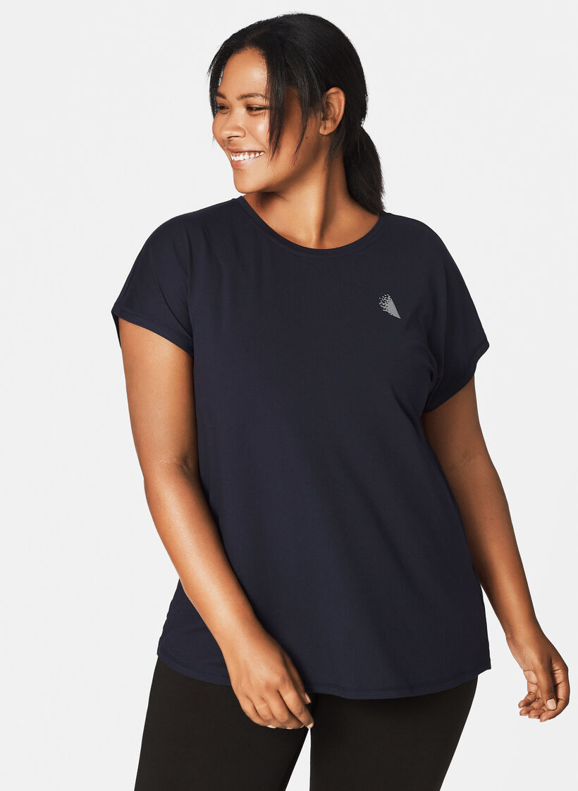 Effen sportshirt, Blauw, Model image number 3