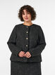 Veste en boucl&eacute; avec boutons dor&eacute;s, Noir, Model image number 0