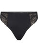 Microfibre G-string met kant, Black, Packshot image number 0