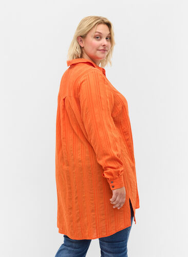 Chemise à rayures à manches longues, Harvest Pumpkin, Model image number 1
