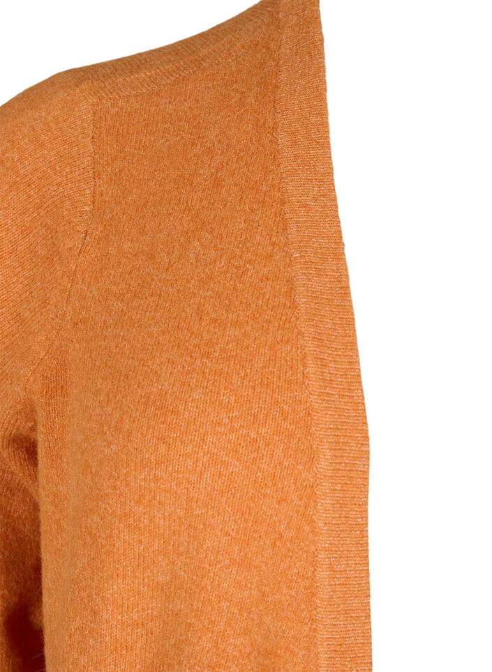 Cardigan en tricot côtelé avec poches, Orange foncé, Packshot image number 2