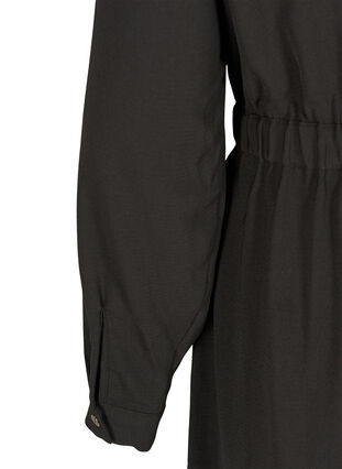 Lange jas met knopen en riem, Black, Packshot image number 3