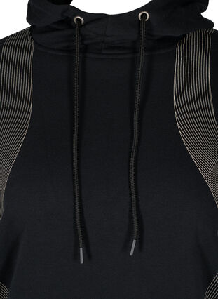 Sweatshirt met capuchon en print, Black, Packshot image number 2