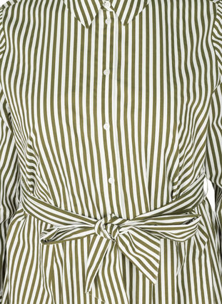 Robe chemise rayée en coton, Ivy Green, Packshot image number 2