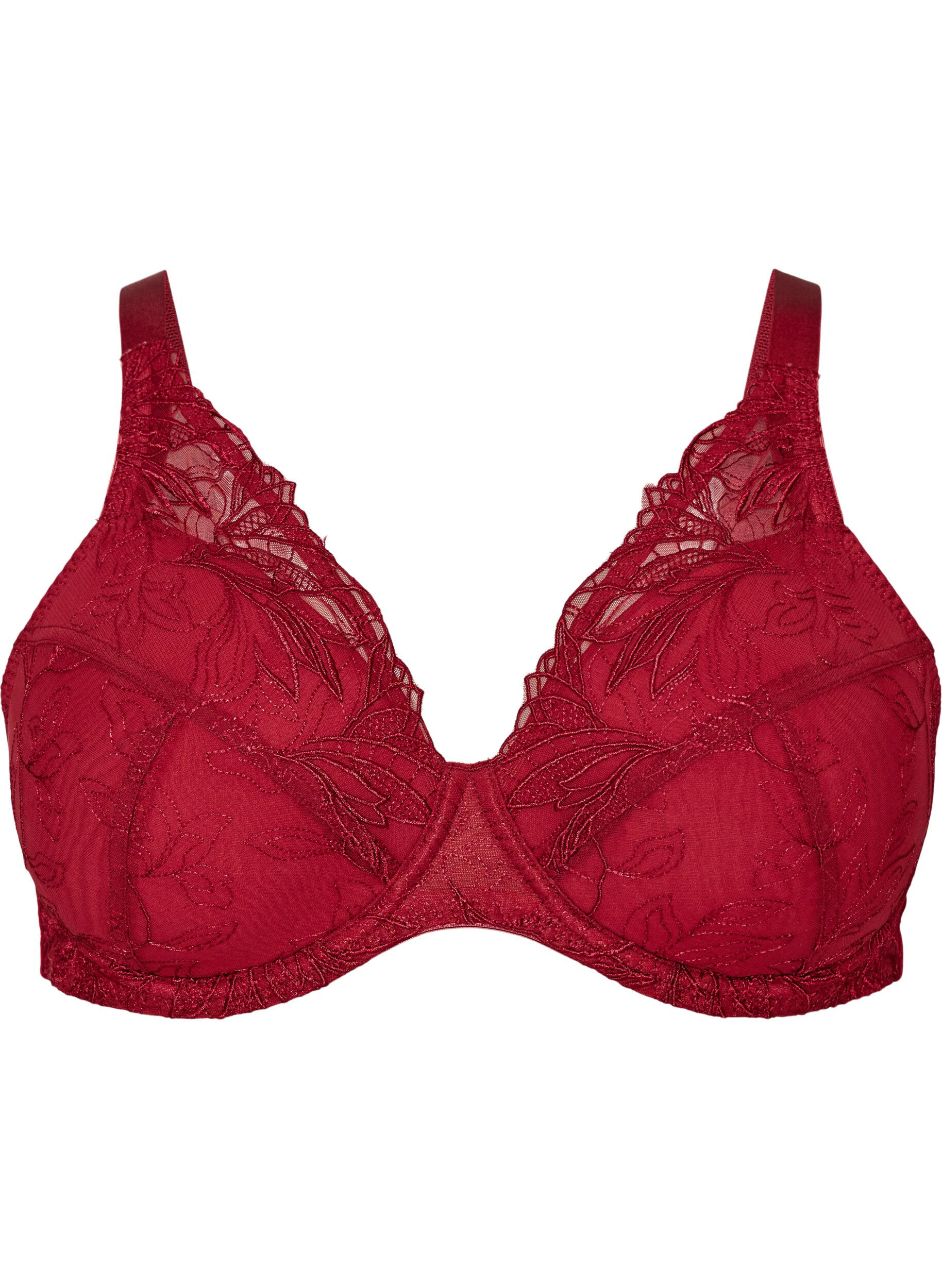 Soutien-gorge rembourr&eacute; en dentelle avec armatures