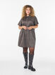 Robe courte &agrave; carreaux avec un col de chemise, Marron, Model image number 1